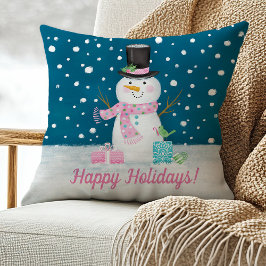 Niedlicher Snowman Weihnachtsbaum Kissen