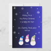 Niedlicher Snowman-Weihnachtsfeiertag Feiertagskarte (Rückseite)