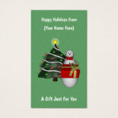 Niedlicher Snowman Weihnachtsgeschenkkarte Tag (Vorderseite)