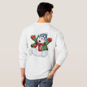 niedlicher Snowmanwinterspaß T-Shirt (Schwarz voll)