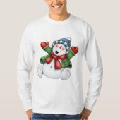 niedlicher Snowmanwinterspaß T-Shirt (Vorderseite)