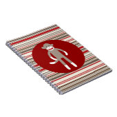 Niedlicher Sockenaffe auf roten, roten, braunen St Notizblock (Rechte Seite)