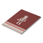 Niedlicher Socketaffe auf Rot mit Streifen Notizblock (Rotiert)