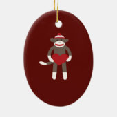 Niedlicher Socketaffe mit Hut und Herz Keramik Ornament (Hinten)