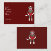 Niedlicher Socketaffe mit Hut und Herz Visitenkarte (Vorne/Hinten)