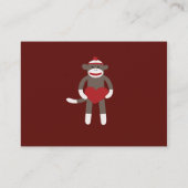 Niedlicher Socketaffe mit Hut und Herz Visitenkarte (Rückseite)