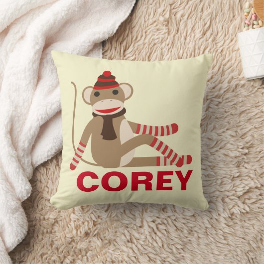 Niedlicher Socketaffe mit Individuelle Name Kissen (Decke)