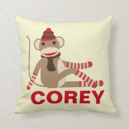 Niedlicher Socketaffe mit Individuelle Name Kissen