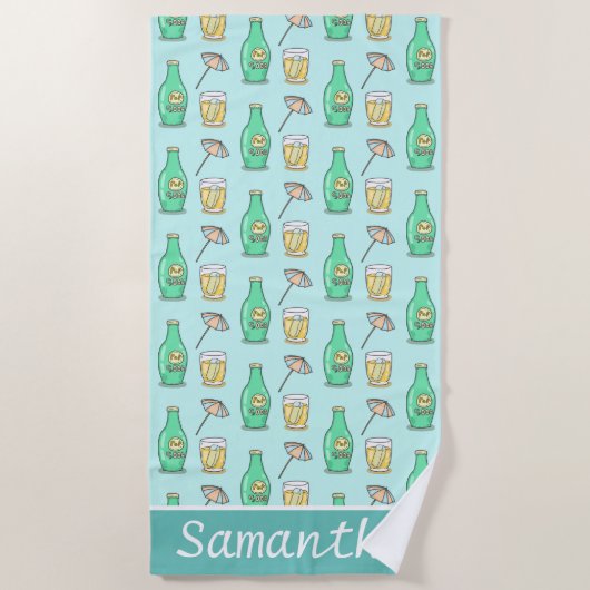 Niedlicher Soda-Pop und Strandschirm Summery Strandtuch (Vorderseite)