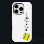 Niedlicher Softball-Personalisierter Name iPhone 16 Pro Hülle<br><div class="desc">Ein niedlicher Softball-personalisierter Name iPhone-Gehäuse mit einem modernen Kalligraphie-Script-Schriftart. Der Stil und die Farbe des Schriftartes können mithilfe der Online-Template-Tools geändert werden.</div>