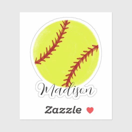 Niedlicher Softballname Aufkleber (Blatt)
