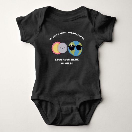 Niedlicher Solar-Eclipse-Individuelle Name und Dat Baby Strampler (Vorderseite)