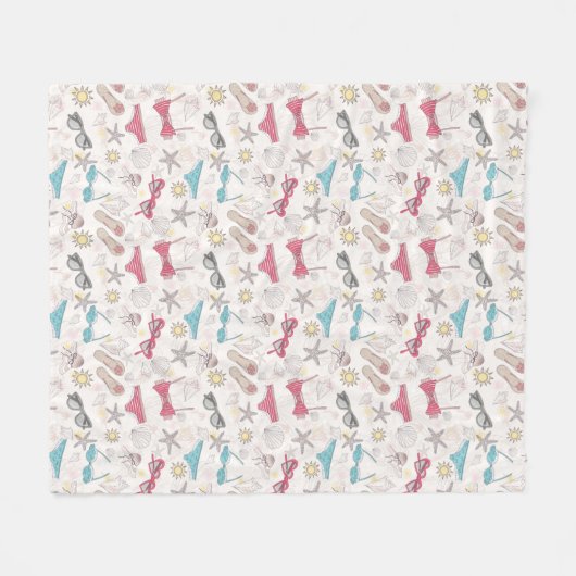 Niedlicher Sommer-abstraktes Muster Fleecedecke (Vorderseite (Horizontal))