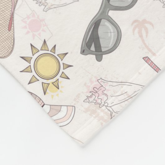 Niedlicher Sommer-abstraktes Muster Fleecedecke (Ecke)
