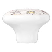 Niedlicher Sommer-abstraktes Muster Keramikknauf (Seitenansicht)