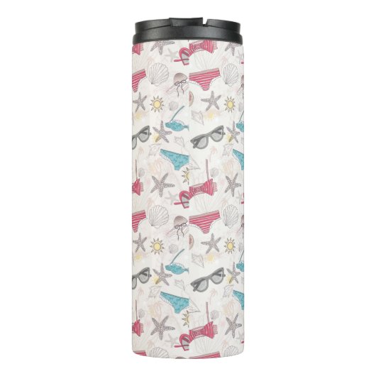 Niedlicher Sommer-abstraktes Muster Thermosbecher (Rückseite)
