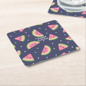 Niedlicher Sommer Blaue Wasserfarbe Wassermelone Rechteckiger Pappuntersetzer (angewinkelt)