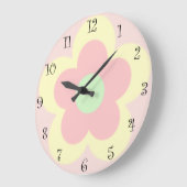 Niedlicher Sommer Daisy Blume Blütenverlauf Geburt Große Wanduhr (Winkel)