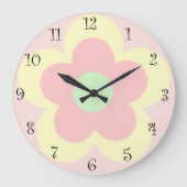 Niedlicher Sommer Daisy Blume Blütenverlauf Geburt Große Wanduhr (Vorderseite)
