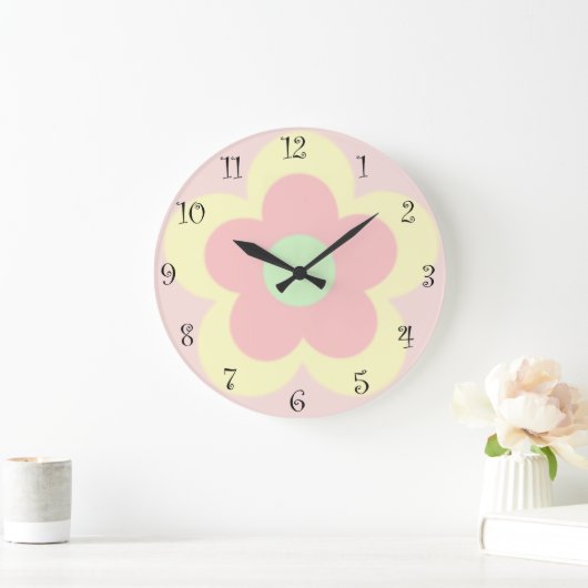Niedlicher Sommer Daisy Blume Blütenverlauf Geburt Große Wanduhr (Zuhause)