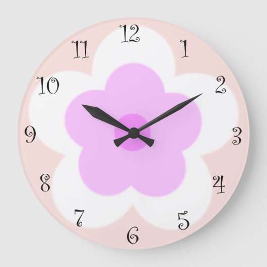 Niedlicher Sommer Daisy Blume Blütenverlauf Geburt Große Wanduhr (Vorderseite)