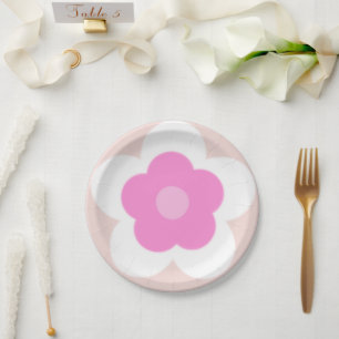 Niedlicher Sommer Daisy Blume Blütenverlauf Geburt Pappteller