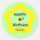 Niedlicher Sommer Daisy Blume Blütenverlauf Geburt Runder Aufkleber (Vorderseite)