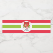 Niedlicher Sommer Erdbeere Personalisiert Wasserflaschenetikett (Einzelnes Label)