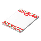 Niedlicher Sommer Erdbeeren Monogram Notepad Notizblock (Rotiert)
