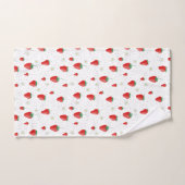 Niedlicher Sommer Erdbeeren und Blüten Badhandtuch Set (Handtuch)