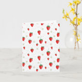 Niedlicher Sommer Erdbeeren und Blüten Karte (Gelbe Blume)