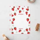 Niedlicher Sommer Erdbeeren und Blüten Mitteilungskarte (Vorderseite/Rückseite Beispiel)
