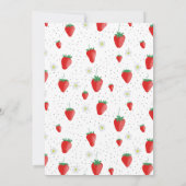 Niedlicher Sommer Erdbeeren und Blüten Mitteilungskarte (Rückseite)