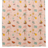 Niedlicher Sommer farbenfrohe, nahtlose Muster Duschvorhang (Vorderseite)