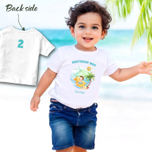 Niedlicher Sommer Geburtstag Name Beach Boy Indivi Kleinkind T-shirt