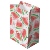 Niedlicher Sommer Kawaii Watercolor Mittlere Geschenktüte (Rückseite Schrägansicht)