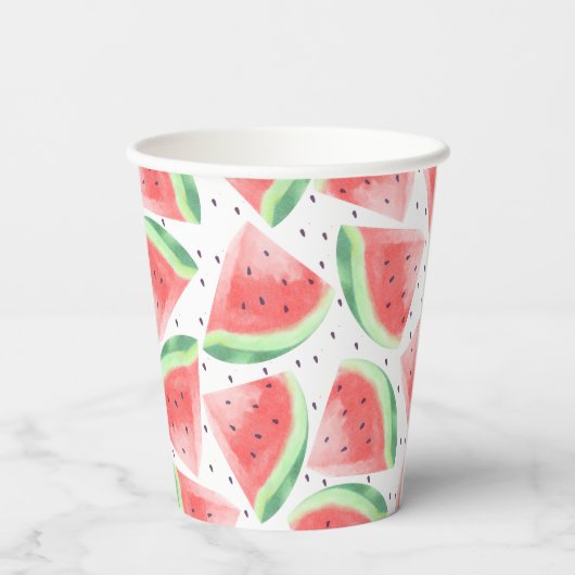 Niedlicher Sommer Kawaii Watercolor Pappbecher (Rückseite)