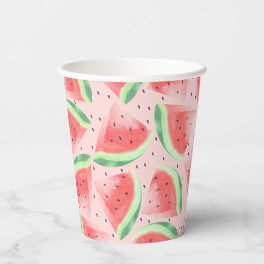 Niedlicher Sommer Kawaii Watercolor Pappbecher (Rückseite)