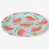 Niedlicher Sommer Kawaii Watercolor Pappteller (Schrägansicht)