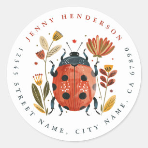 Niedlicher Sommer Ladybug Round Stickers