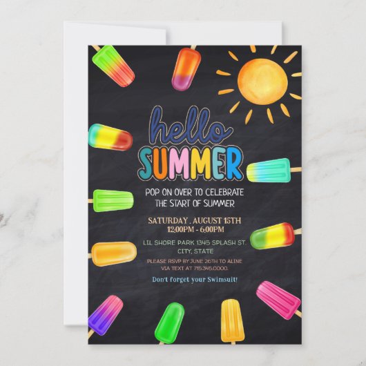 Niedlicher Sommer-Party Einladung (Vorderseite)