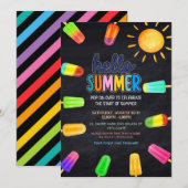 Niedlicher Sommer-Party Einladung (Vorne/Hinten)