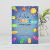 Niedlicher Sommer-Party Einladung (Stehend Vorderseite)