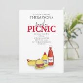 Niedlicher Sommer Picnic Trendy Cookout Whimsical Einladung (Stehend Vorderseite)
