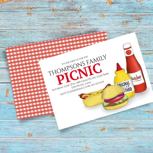 Niedlicher Sommer Picnic Trendy Cookout Whimsical Einladung