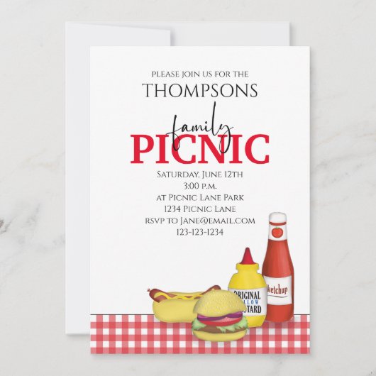 Niedlicher Sommer Picnic Trendy Cookout Whimsical Einladung (Vorderseite)