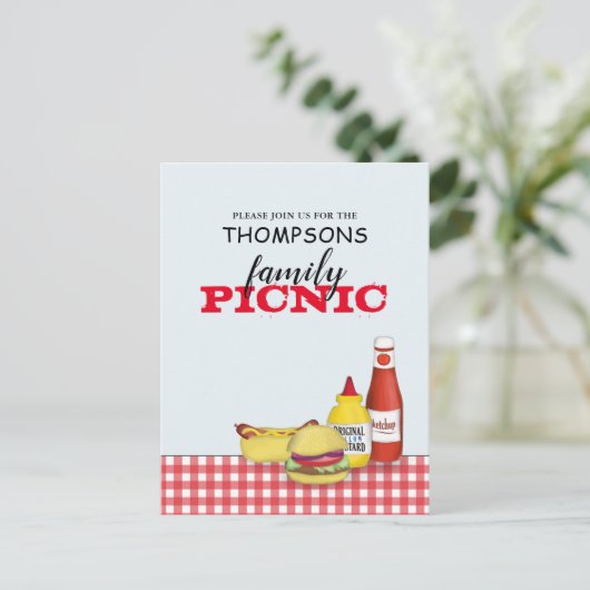 Niedlicher Sommer Picnic Trendy Cookout Whimsical Postkarte (Stehend Vorderseite)