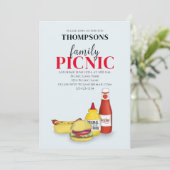 Niedlicher Sommer Picnic Trendy QR Code Social Med Einladung (Stehend Vorderseite)