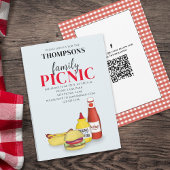 Niedlicher Sommer Picnic Trendy QR Code Social Med Einladung