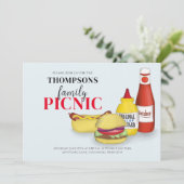 Niedlicher Sommer Picnic Trendy Whimsical Gingham Einladung (Stehend Vorderseite)
